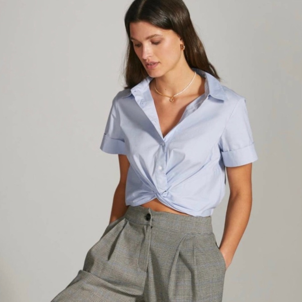 Anthropologie x Mare Mare Twist Front Polo Cropped Top